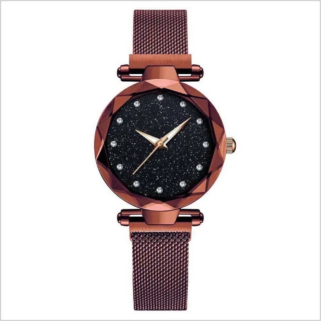 star FMW03brown Роскошные женские часы модные элегантные магнитные пряжки Vibrato Фиолетовые женские наручные часы Звездное небо римские Кварцевые часы подарок - Цвет: star FMW03brown