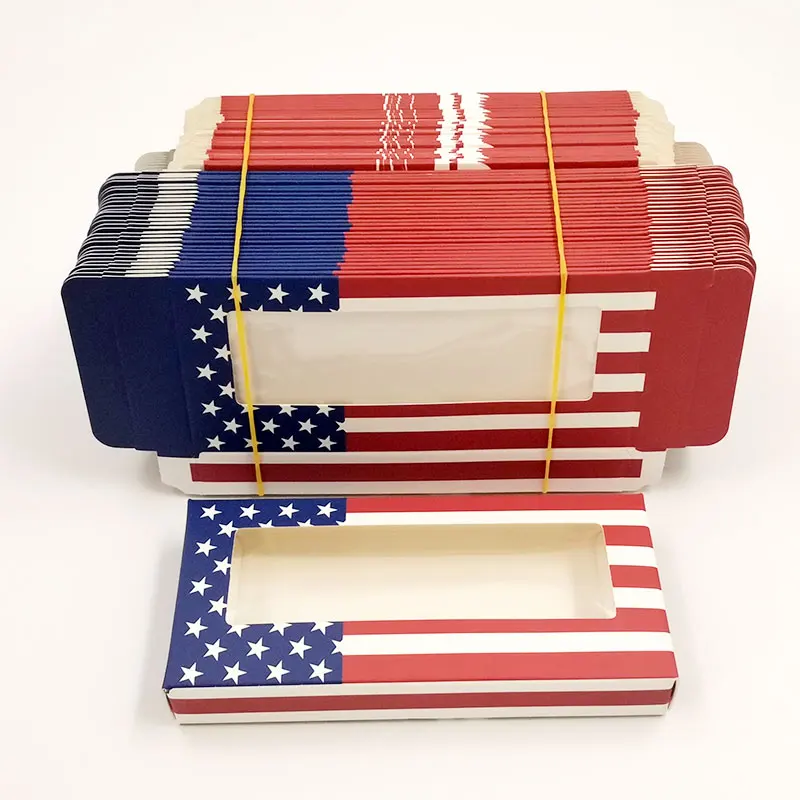 

New holographic lashes box 100pcs soft paper eyelashes packaging for 8mm-25mm false eyelashes