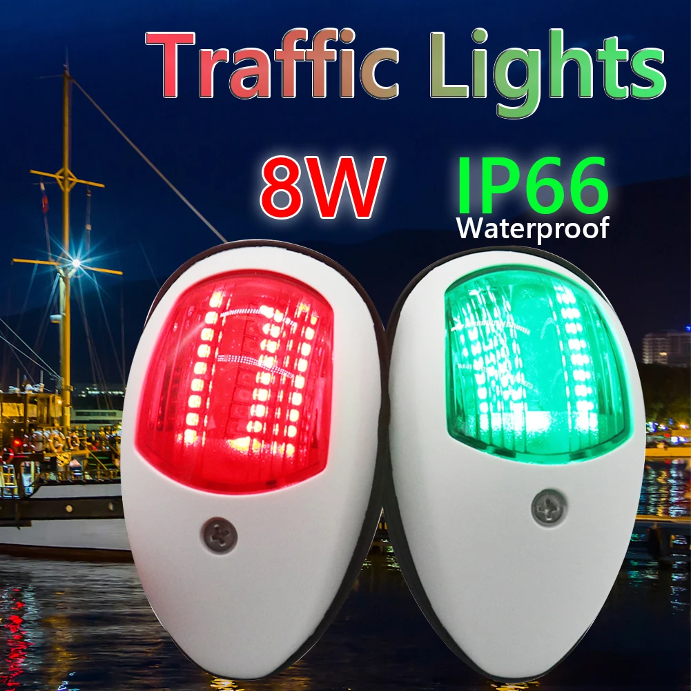 

LED Boat Navigation Lights IP66 Waterproof Marine Port Starboard Bow Side Lights with White Housing for Pontoon Skiff Power Boat