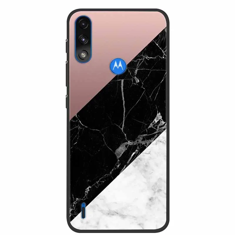 For Moto E7i Power Case TPU Soft Fashion Silicone Bumper capa for Moto E7 Power Phone Case E7Power E 7i 7 Cover 6.5 inch Marble