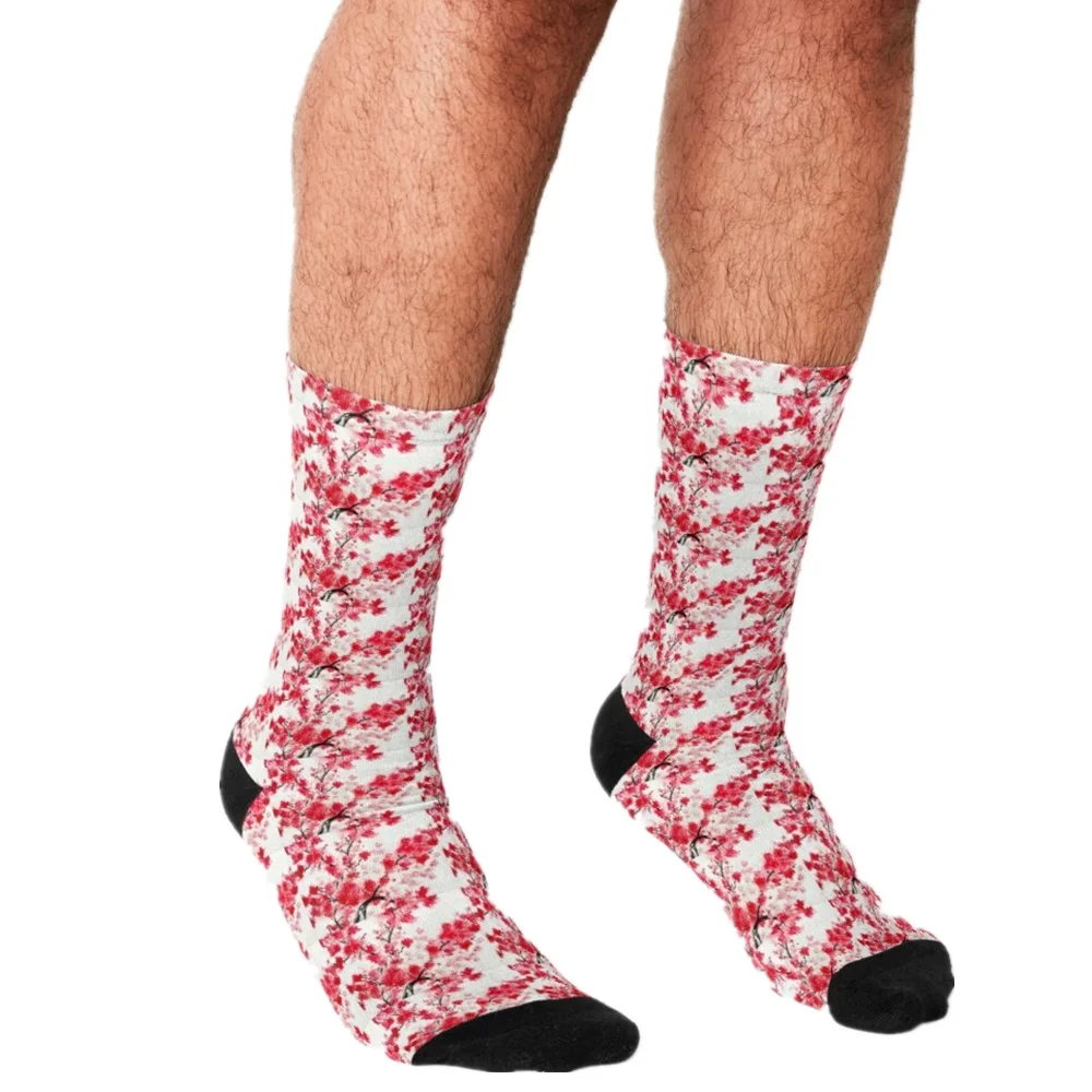

Men Socks harajuku Checkered Rainbow Black Socks Printed personality Happy hip hop Novelty Skateboard Crew Casual Crazy Socks