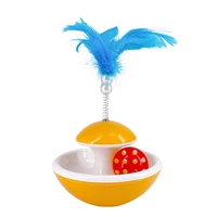 interactive cat toy new tumbler rolling fairy feather bell funny creative stick bell ball cat entertainment toys pet supplies
