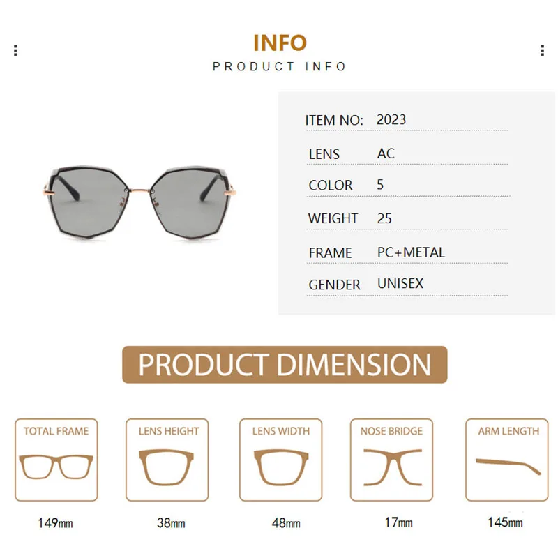 

New sunglasses fashion frameless polygonal selfie trend sunglasses