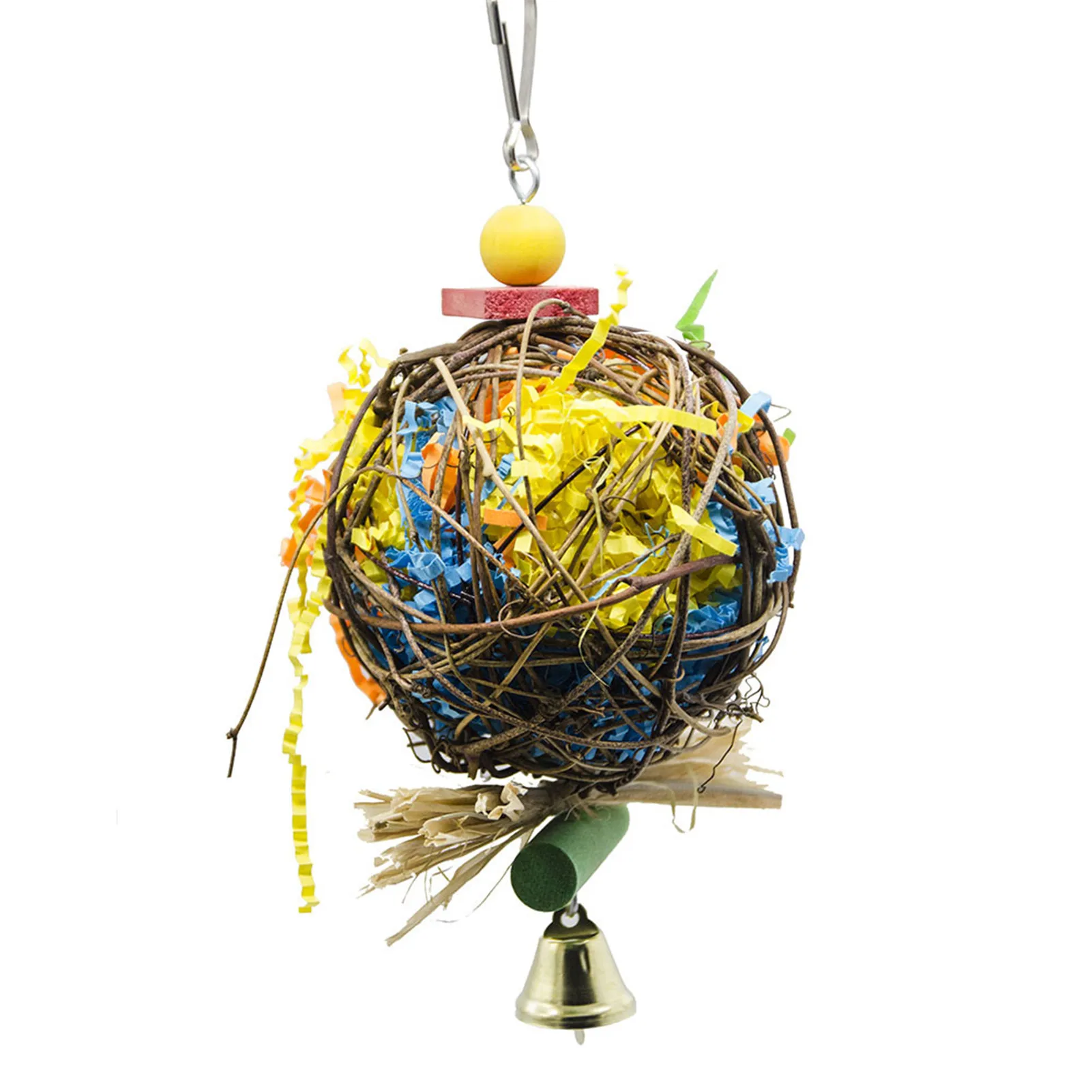 

Parrots Sepak Takraw Gnaw Toy Natural Rattan Balls Chewing Toy for Small Birds Parrots Hanging Toy FBS889