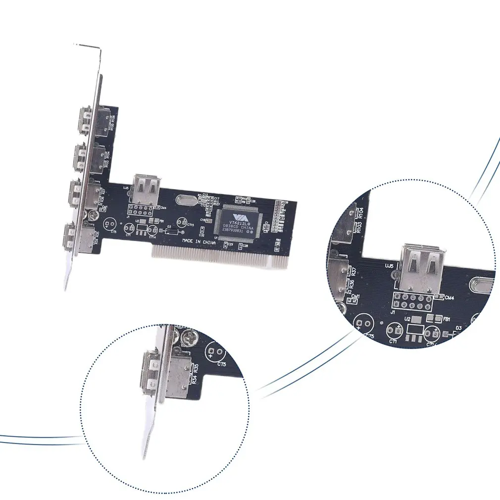 

PCI To USB 2.0 Plug And Play Free Drive Desktop Built-in 4+1 Adapter Card USB Expansion Practical Card