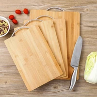 wood cutting board rectangle bamboo hangable chopping board vegetable fruits outdoor camping food cutting board kitchen tools