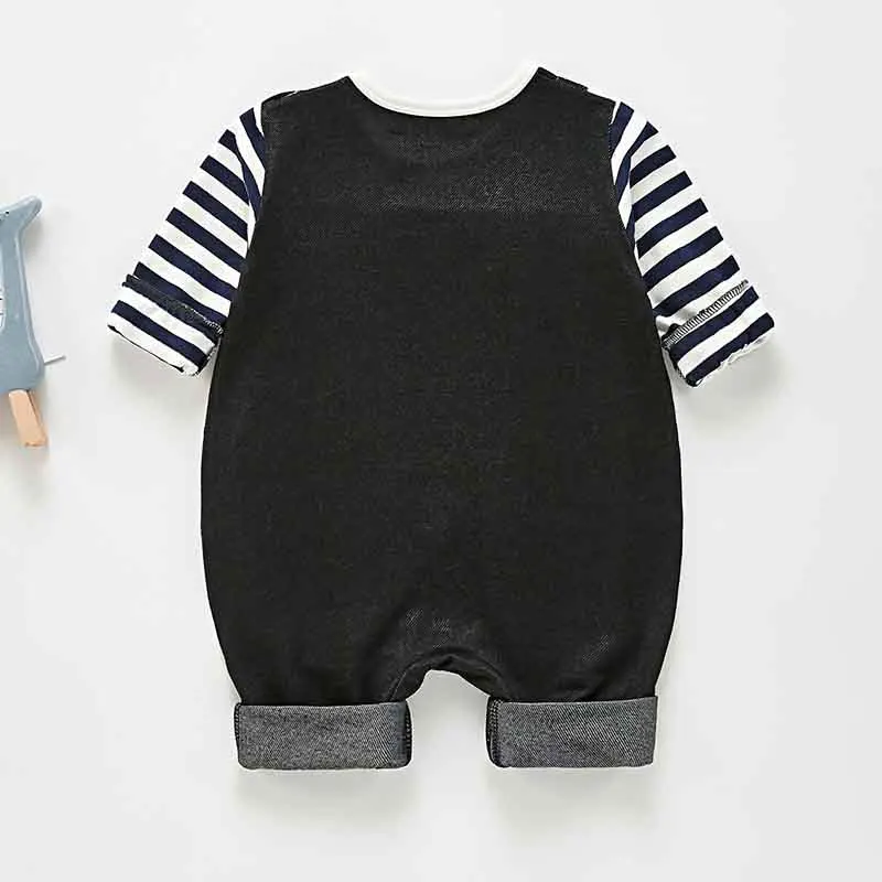

Autumn Spring Toddler Boy Clothes Kids Baby Girl Boy Denim Strap Stitching Romper Long Sleeve Jumpsuit Playsuit Outfit Clothes