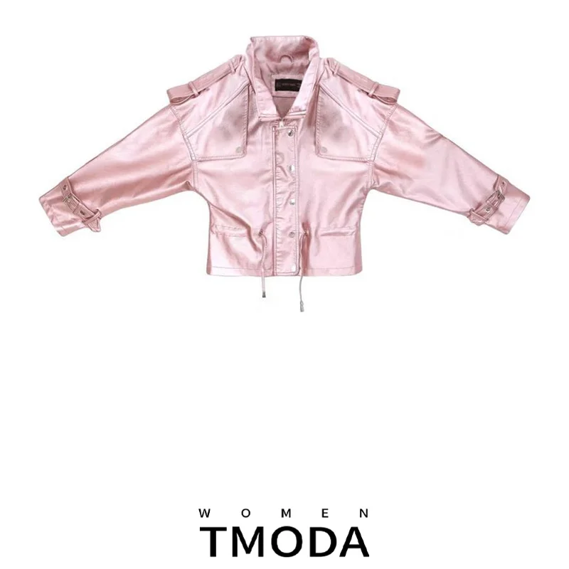Куртка TMODA282 женская из искусственной кожи мотоциклетная верхняя одежда
