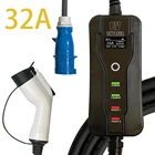 SAE J1772 тип 1 IEC62196 Тип 2 EVSE EV портативное зарядное устройство 32 а зарядное устройство для электромобиля