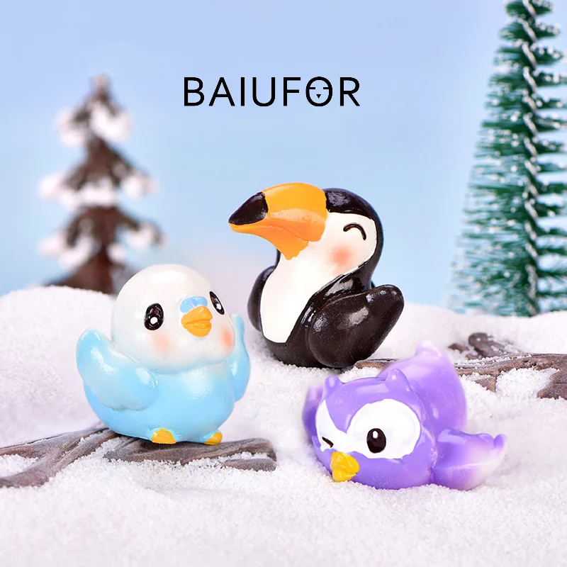 Мини Террариум BAIUFOR мини мультяшная птица попугай Сова дятел птичье гнездо