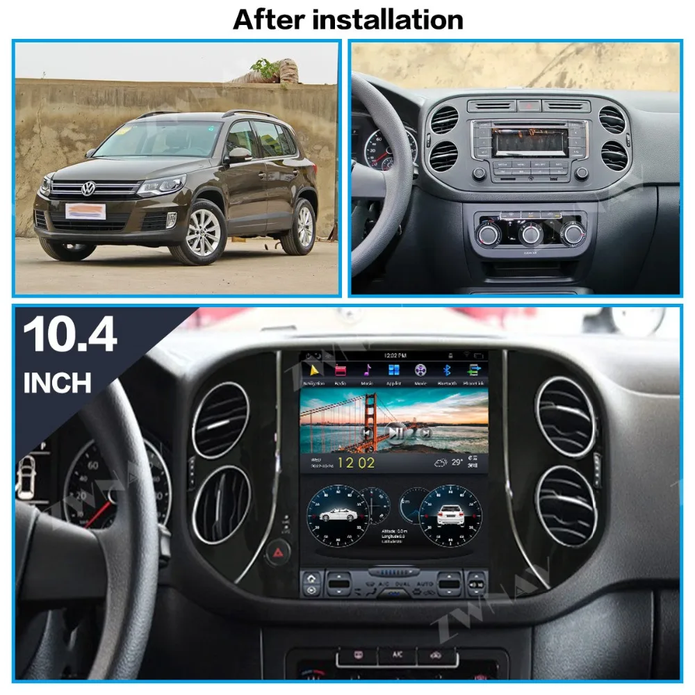 PX6 4 Гб ОЗУ Тесла стиль Android 8,1 Автомобильный gps навигация для Volkswagen Tiguan 2007- головное устройство Мультимедиа Радио магнитофон