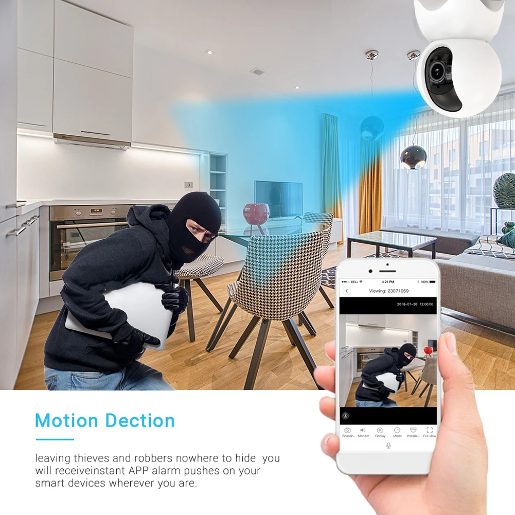 

SN05 Tuya Smart WiFi Camera HD 360 Rotation Night Vision Baby Monitor Indoor Home Surveillance Security IP Webcam