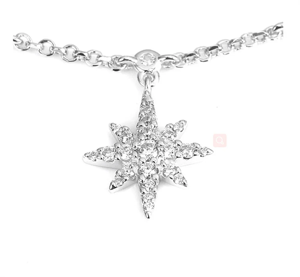 

Fashionable hot style 925 sterling silver stone inlaid ladies three-tiered adjustable cross pendant necklace, new collection