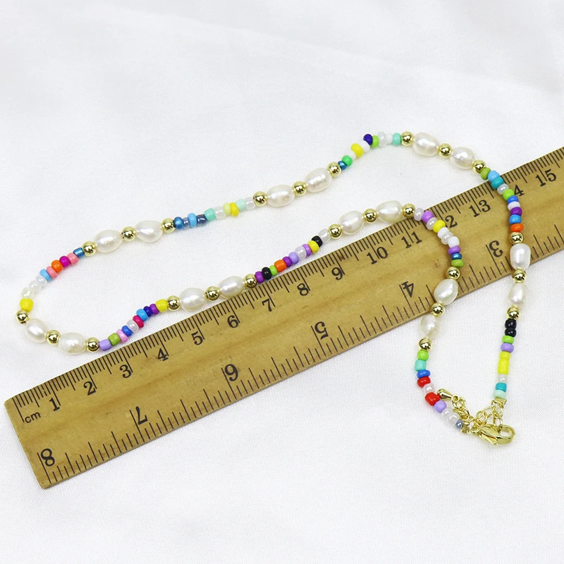 

5 Pcs Colorful Beaded Strand Necklace Handmade Beaded Chocker Necklace Jewelry Accessories Jewelry Necklace Gift 9966