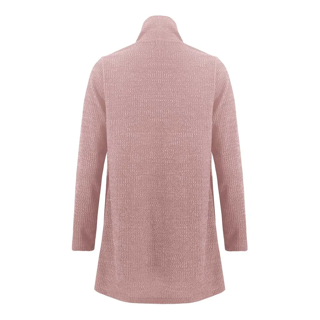Модный женский кардиган Осенний однотонный топ Blusas Женский Повседневный свитер