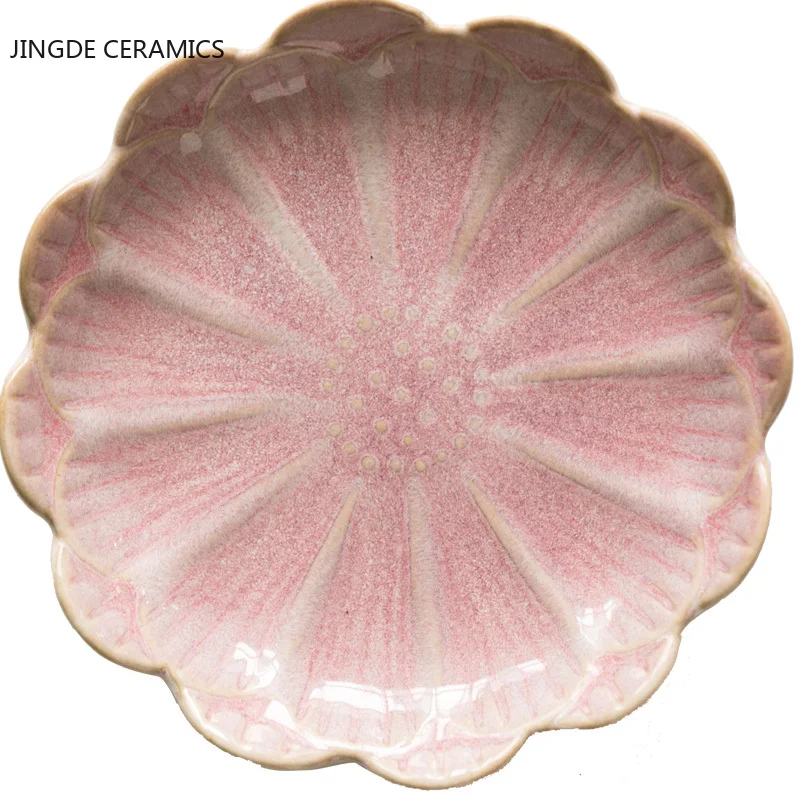

2pcs Japanese Lotus Shape Ceramic Seasoning Dish Plate Soy Sauce Sushi Vinegar Dishes Household Kitchen Tableware Home Decor