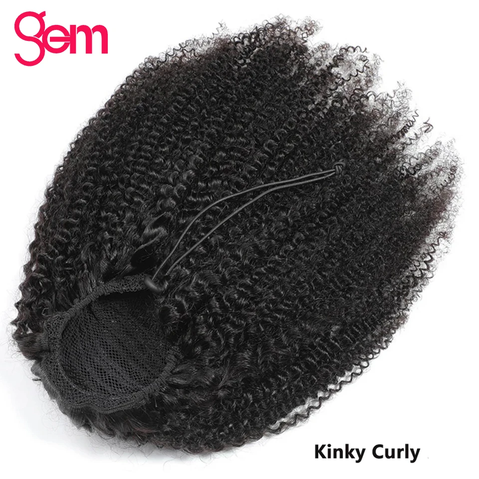 Афро кудрявый конский хвост Remy охватывающий кулиску удлинитель конского хвоста