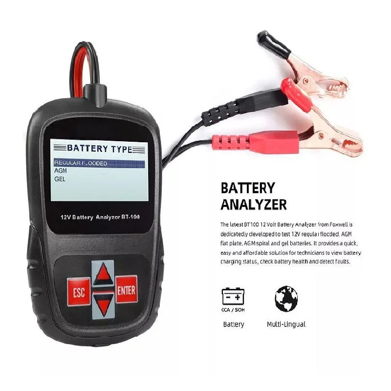 Тестер автомобильного аккумулятора FOXWELL BT100 PRO 6 в 12 В для утопленного AGM GEL от 100 до