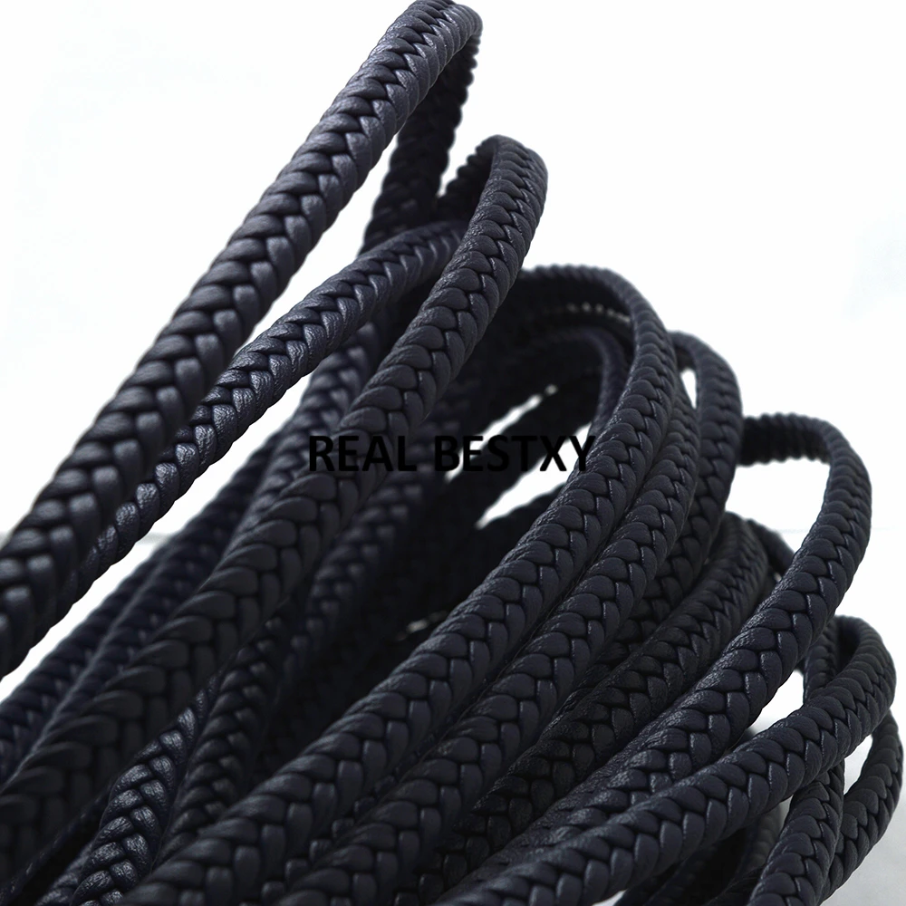 3 м/лот прибл. 8*3 мм темно-синий плоский кожаный шнур тесьма веревка сделай сам