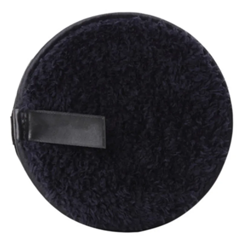 Black Cosmetic Puff Новинка, мягкое полотенце из микрофибры для снятия макияжа, очиститель для лица, плюшевая пуховка, многоразовые очищающие тканевые подушечки, инструменты для ухода за кожей лица - Цвет: Black Cosmetic Puff