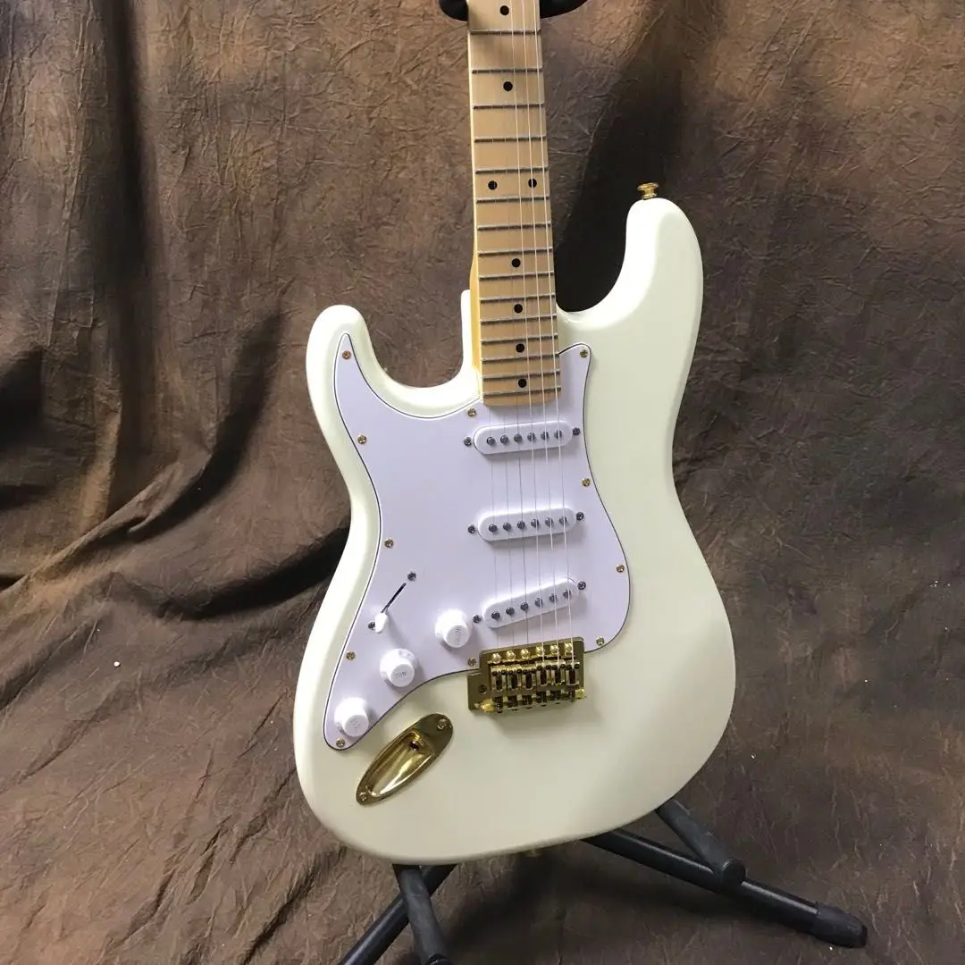 

Левша электрогитара Strat кремового белого цвета Цвет золото аппаратные средства Бесплатная доставка