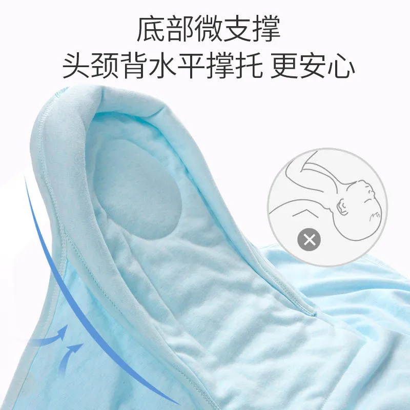 Neck-protection Baby Swaddle Cotton Newborn Babies Anti-shock Sleeping Bag Cartoon Blanket Swaddles Wrap Care Head Pillow | Мать и