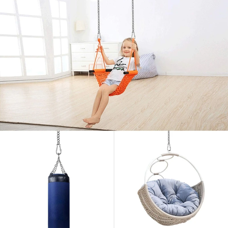 

Hanging Chair/Hammock Chain with Two Carabiners Capacity Heavy Duty Hammock