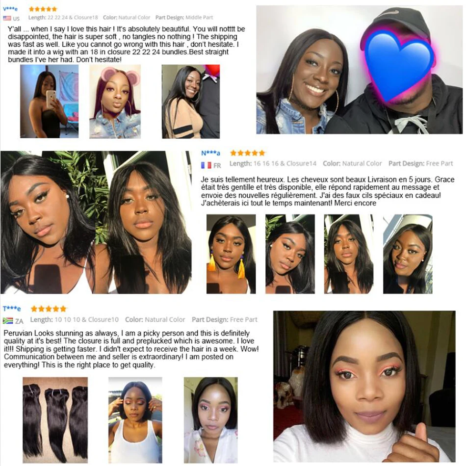 Jaycee Связки малайзийских волос с закрытием прямой пучок s фронтальной и 4 шт