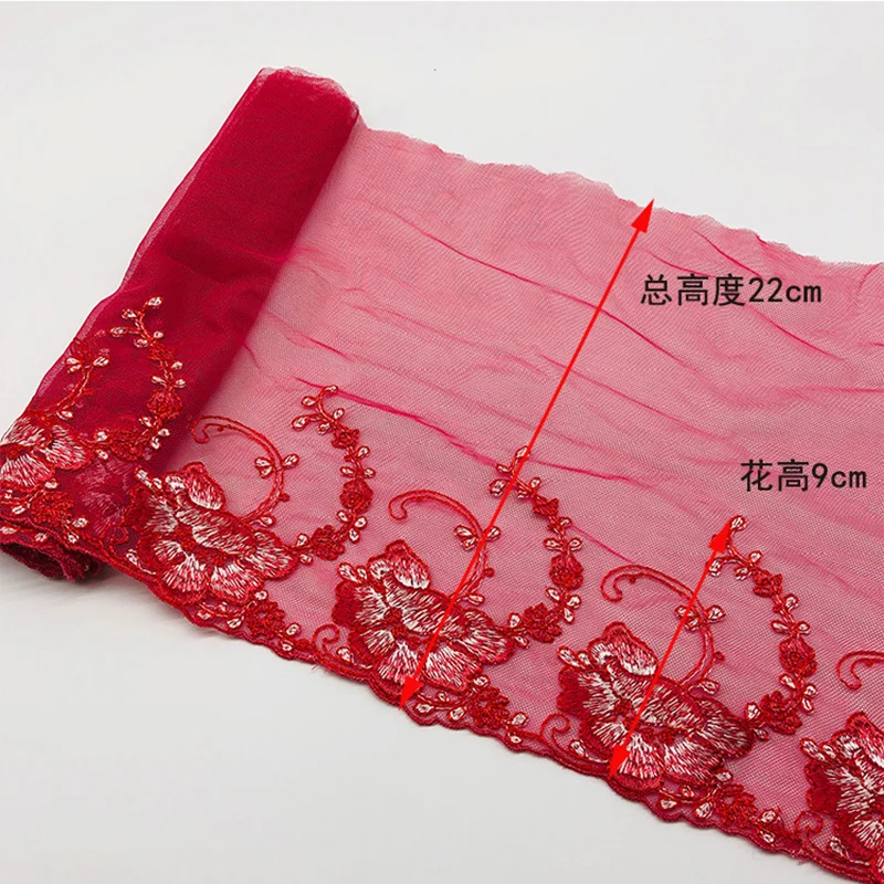 Женская кружевная пряжа с цветочной вышивкой ручной работы из полиэстера 2 ярда