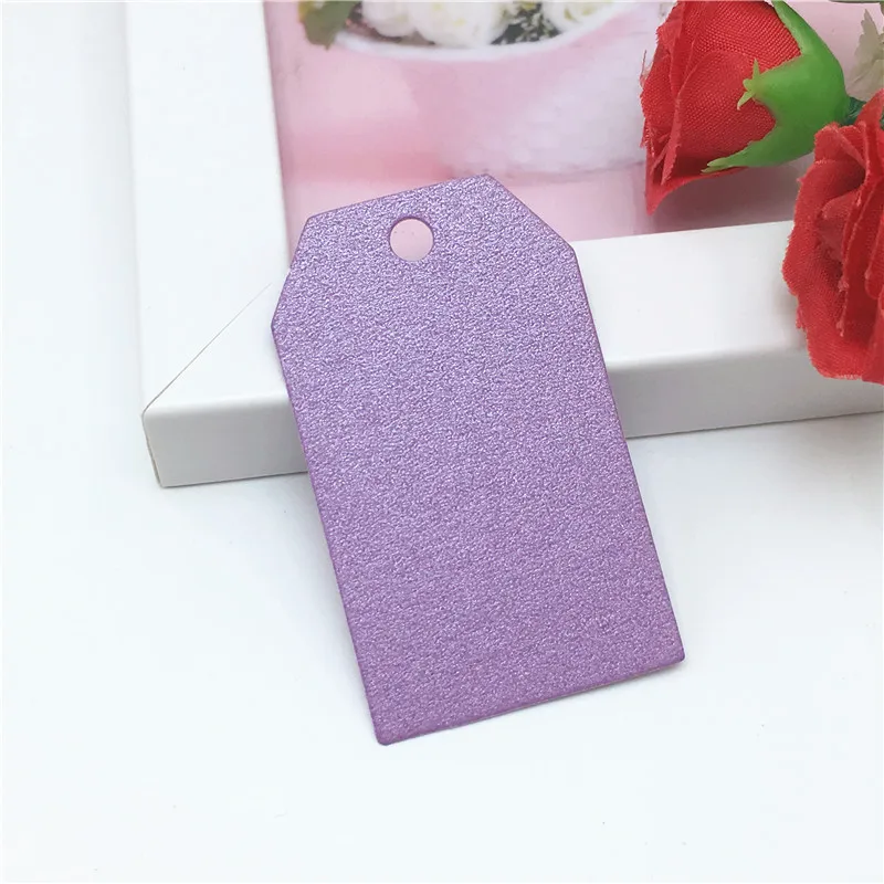 purple 50 шт./упак. 5x3 см красочные крафт-бумаги Бумага T Форма метки для ювелирных изделий/серьги/подарок/Еда/шоколада бирка DIY открытка - Цвет: purple