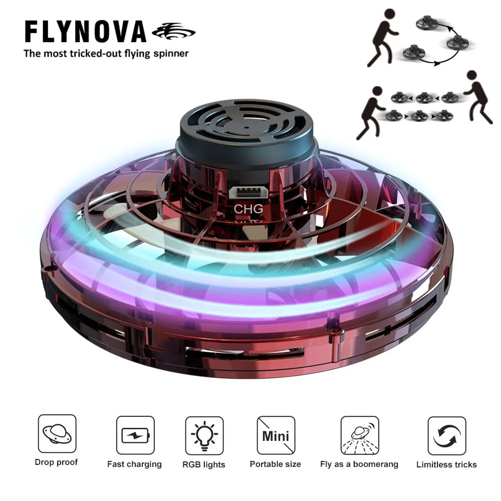 A Flynova мини индукция Roudabout самолет с ручным управлением офис снятие стресса Летающий гироскоп НЛО подарки для детей - Цвет: A