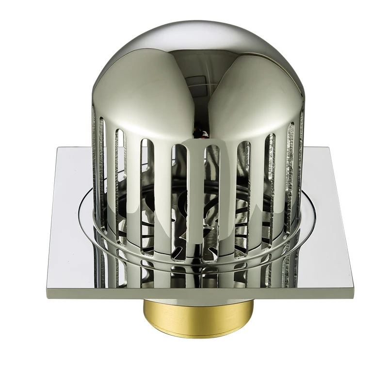 

Copper Balcony Roof Floor Drain Outdoor Bell-Shaped Large Displacement Anti-Blocking Leak Gutter Guard Filter Round Net Cover