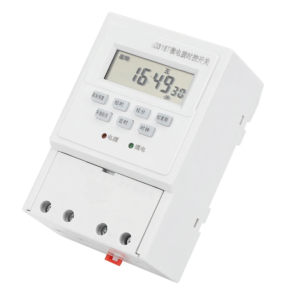 

Digital Timer KG316T Digital Programmable Microcomputer Timer Control Switch Time Control Range 1min-168h Temporizador