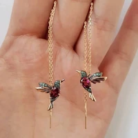 zircon bird pendant earrings for wowen rhinestone dangle long tassels earring fashion wedding jewelry gift