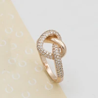 rose gold inlaid zircon lovely winding womens all match ring index finger ring