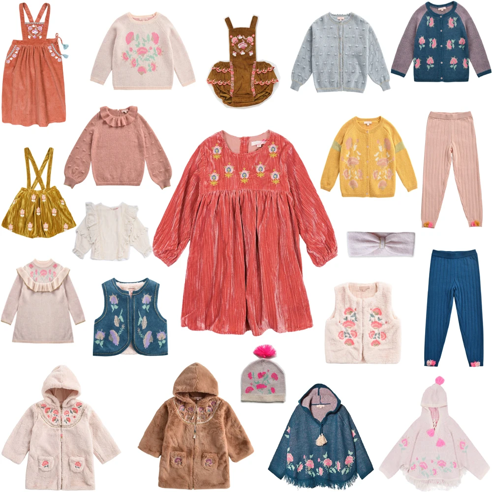 Kids Clothes 2021 Autumn Winter LM Girls Coat Knitted Cardigan Sweater Pants Baby Princess Party Dress Cape Overcoat Vest | Мать и