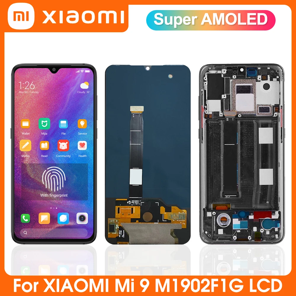 

ЖК-дисплей 6,39 дюйма Super AMOLED для Xiaomi Mi9 Mi 9, дисплей с сенсорным экраном и дигитайзером в сборе, сменные детали для ремонта Xiaomi9 M1902F1G