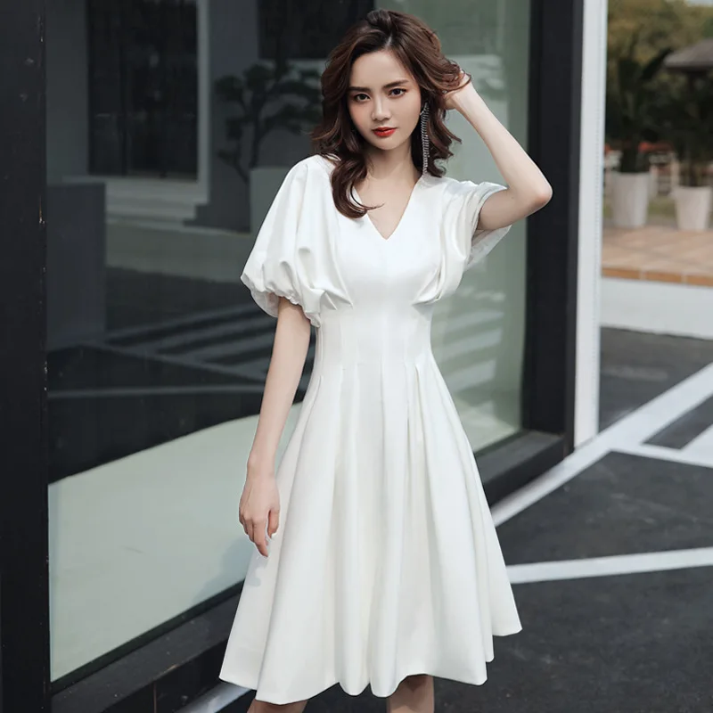 

Sexy V-neck Satin Butterfly Sleeve Evening Party Dresses Big Size 3xl Temperament Bridal Wedding Gown Elegant Chinese Cheongsam