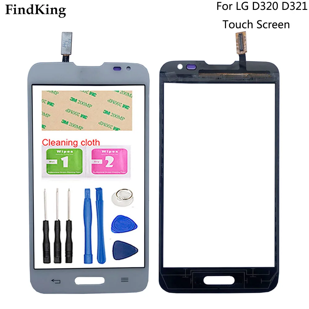 

4.5'' Mobile Touch Screen For LG L70 D320 D321 Phone Lens Sensor Touch Screen Digitizer Panel Front Glass Tools 3M Glue