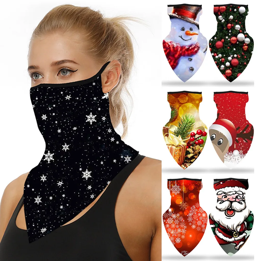 1 шт. унисекс бесшовная маска для ушей с рождественским принтом|Женские маски| |