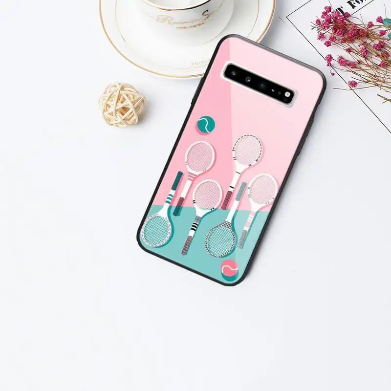 

Tennis Glass Phone Case Back Shell For Samsung Galaxy S20 Ultra S10 S9 S8 S7 Plus Edge S10 E Lite Note 8 9 10 Pro Cover
