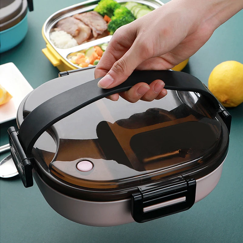 

304 Ланч-бокс из нержавеющей стали для школы, детский Портативный Ланч-бокс для микроволновой печи, бэнто-бокс, контейнер для еды