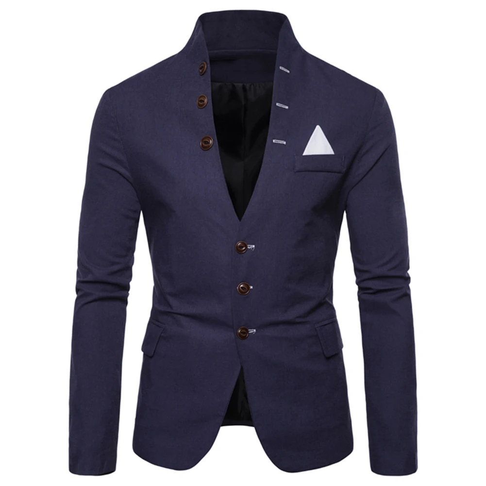 Men Sl-im Fits Social Blazer Spring Autumn Fashion Solid Wedding Dress Jacket Casual Business Male Suit Gentle | Мужская одежда