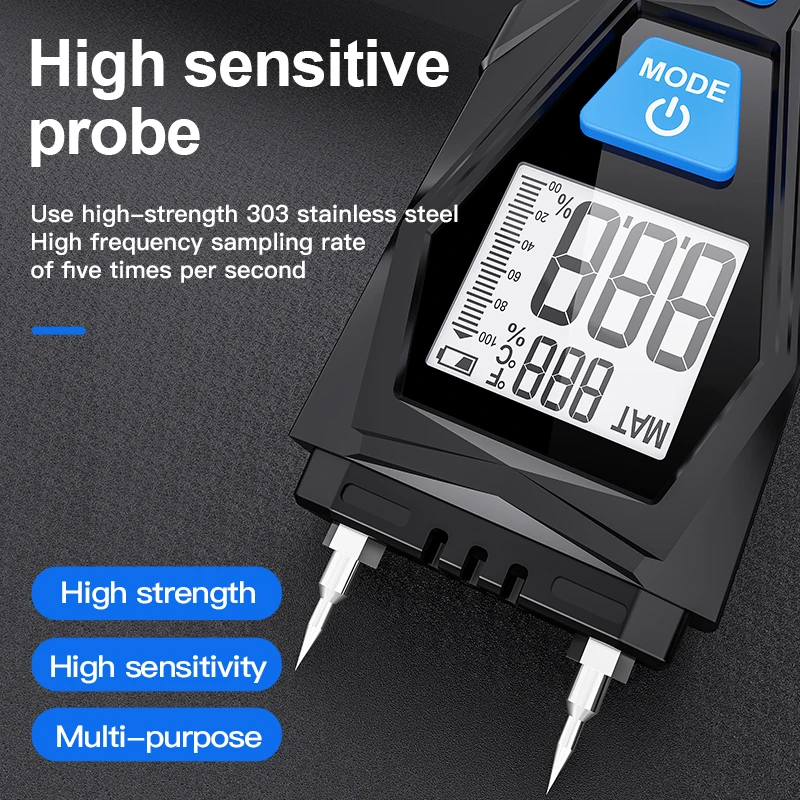 Цифровой измеритель влажности древесины MESTEK двухконтактный настенный гигрометр