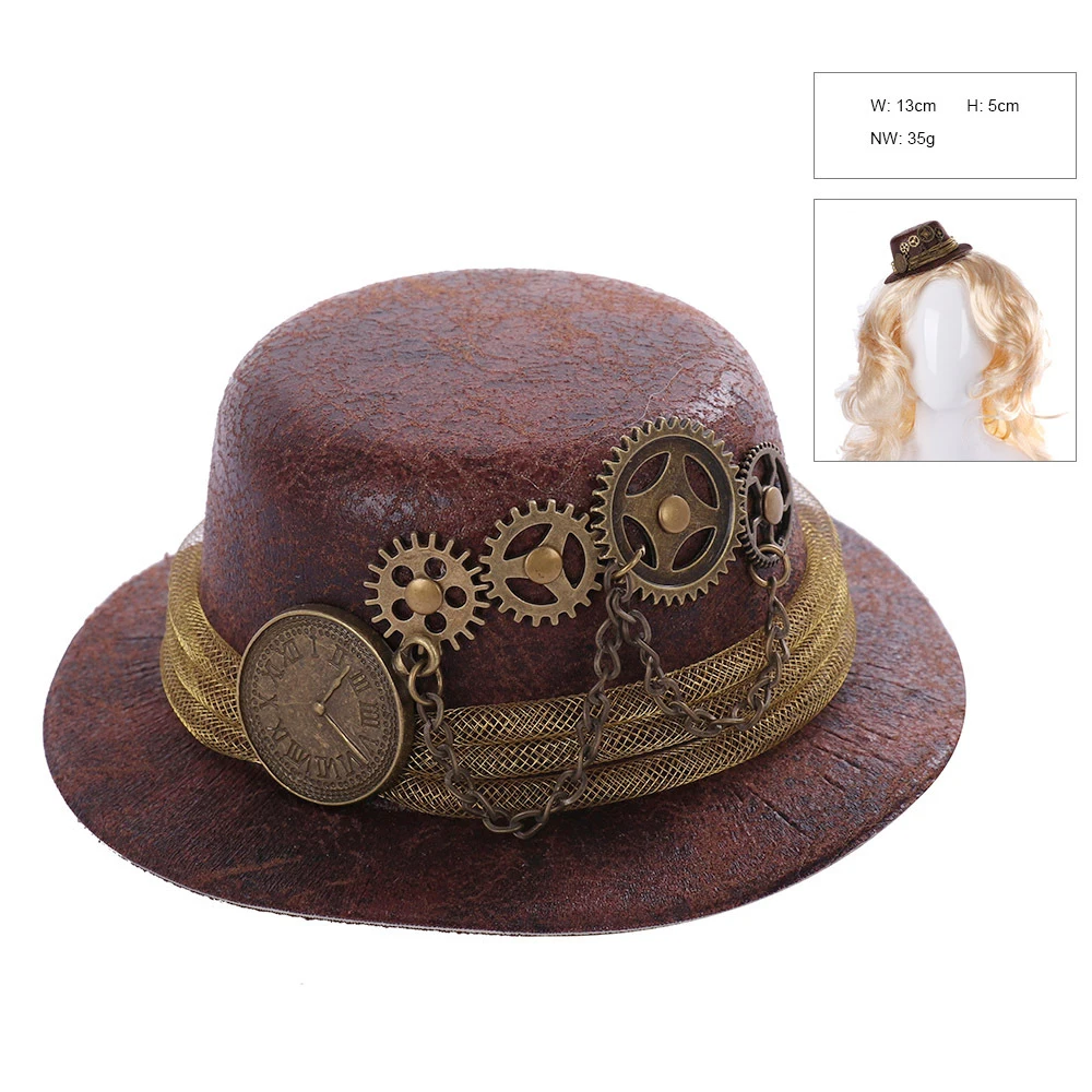 

Steampunk Gothic Mini Hat Carnival Fancy Costume Purim Party Mardi Gras Dress Music Festival Cap Hat Vintage Lolita Hair Clip