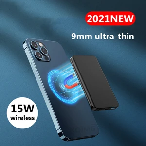 power bank ultra thin 15w magnetic wireless mobile phone battery powerbank fast charger for iphone 12 13 pro max xiaomi samsung free global shipping
