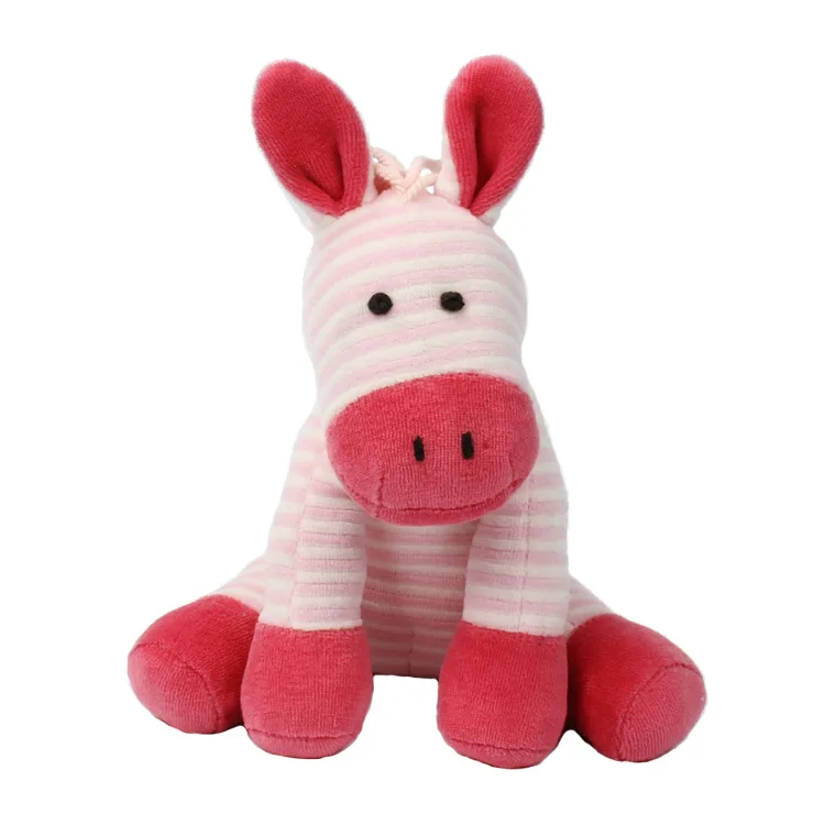 Милая Красная полосатая Детская плюшевая игрушка розовый Ослик малыш ребенок