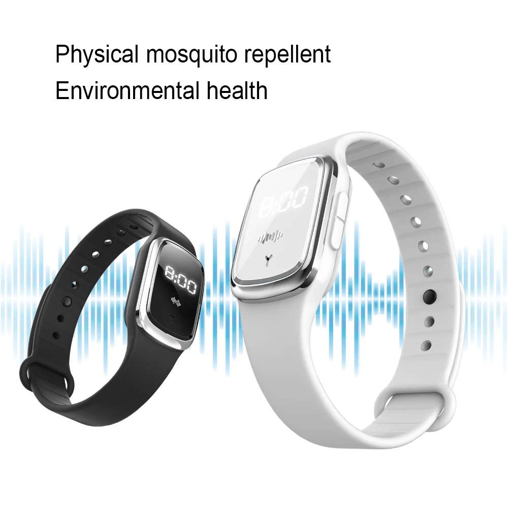 Ультразвуковой репеллент от комаров водонепроницаемый браслет насекомых с