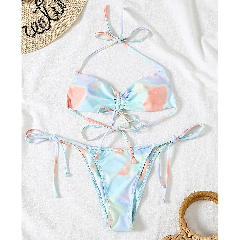 

Sexy Bikini 2021 Tube top Women`s Swimsuit Thong Bikinis Set Cover up Beach Dress Swimming wear for Swimwear Woman Bathing Suit