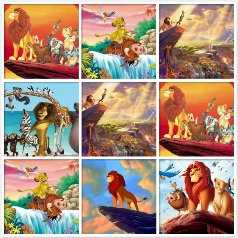 

Full Round DIY Diamond Painting Disney Lion King Cross Stitch Kits Gift Diamond Embroidery Mosaic Pattern Home Decor Craft Gift
